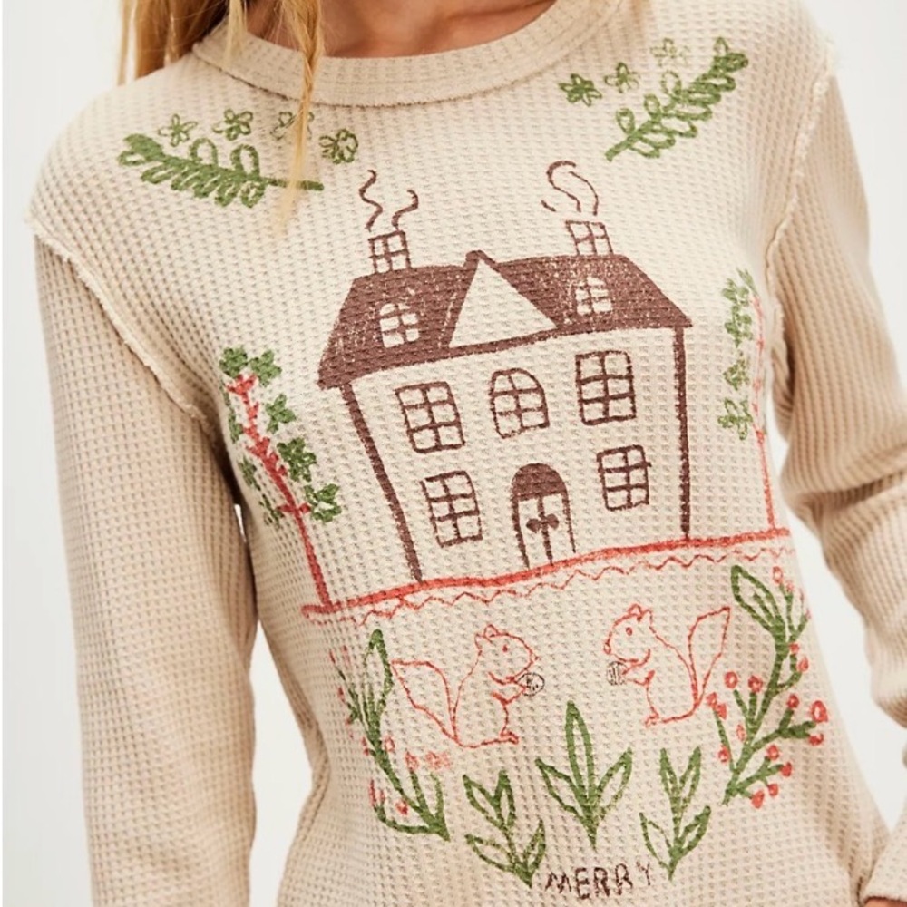 Free People.. WE THE FREE waffle knit top